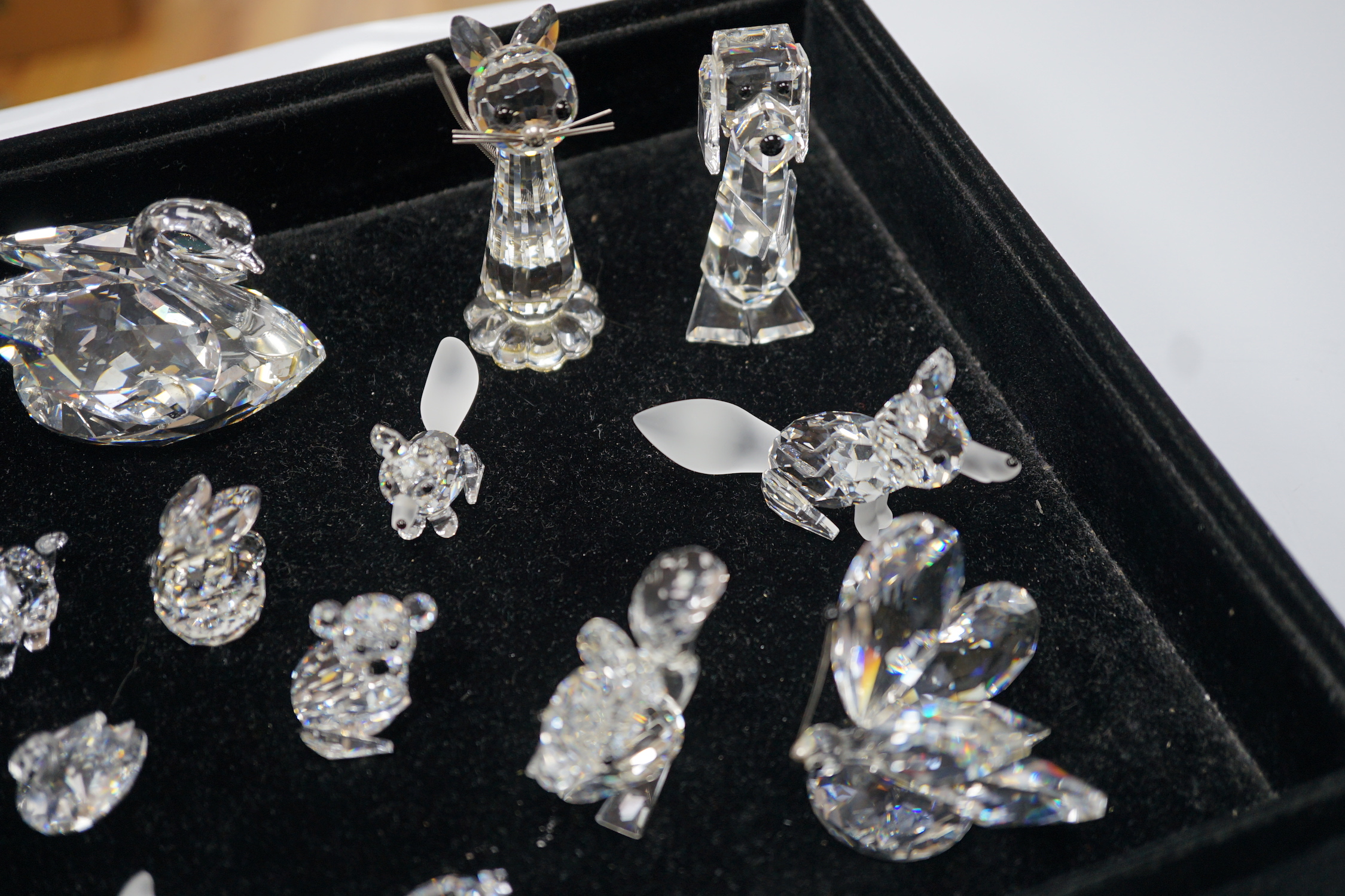 A quantity of Swarovski glass animals